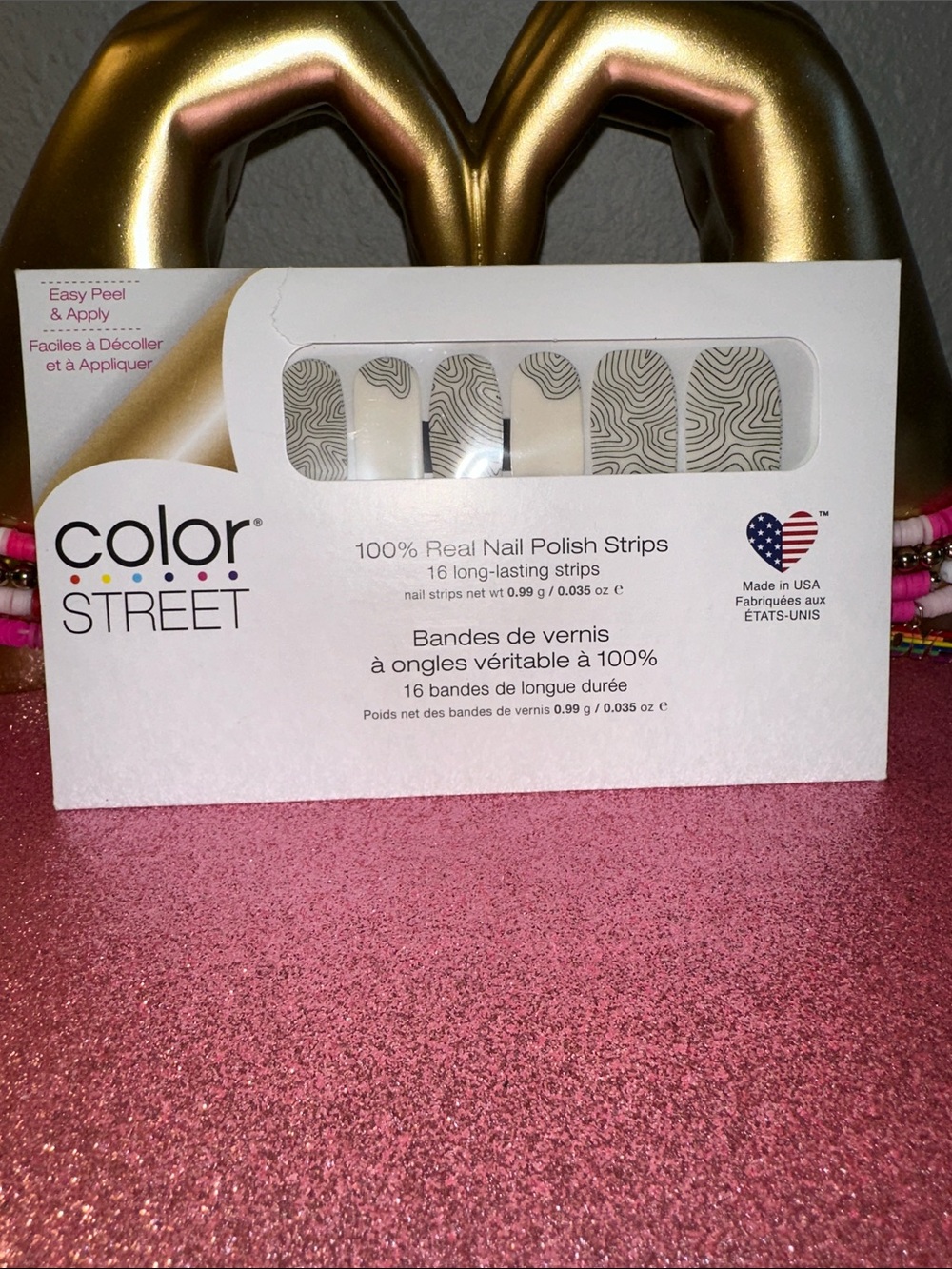 Color Street Black Swirl on White Nail Strips